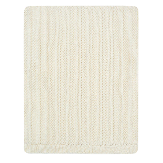 The Cream Ribbed Knit Throw