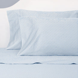 French Blue Diamonds Sheet Set (Fitted, Flat, & Pillow Cases)