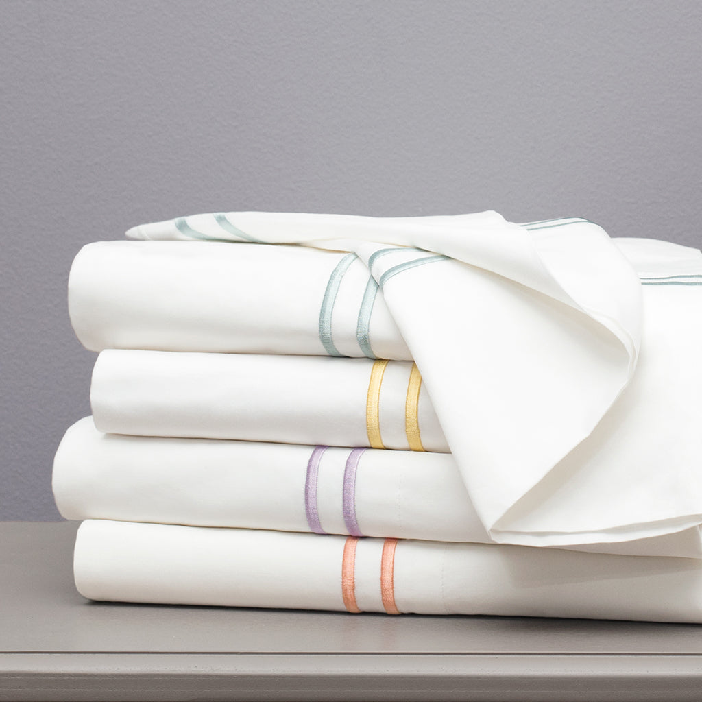 The Apricot Lines Embroidered Sheet Set