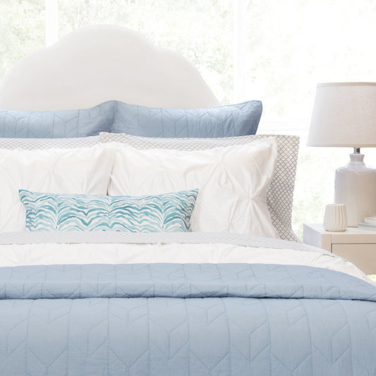 French Blue Chevron Quilt