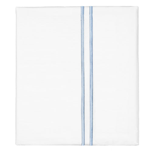 French Blue Lines Embroidered Flat Sheet