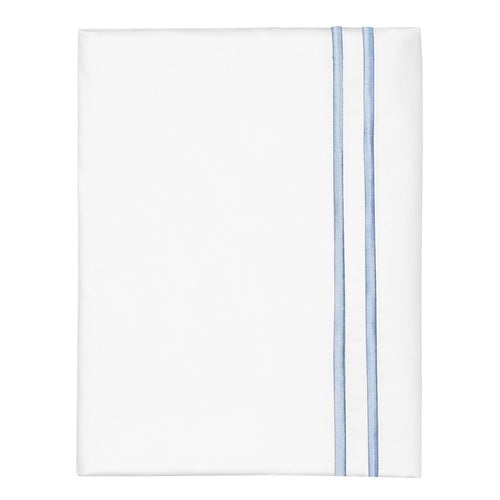 French Blue Lines Embroidered Pillowcase Pair