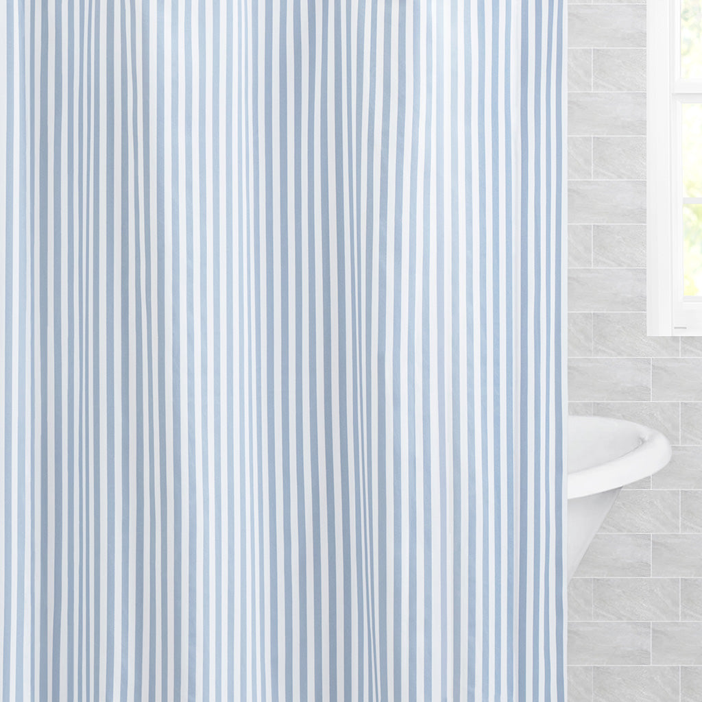 The French Blue Lines Shower Curtain, Striped Shower Curtain