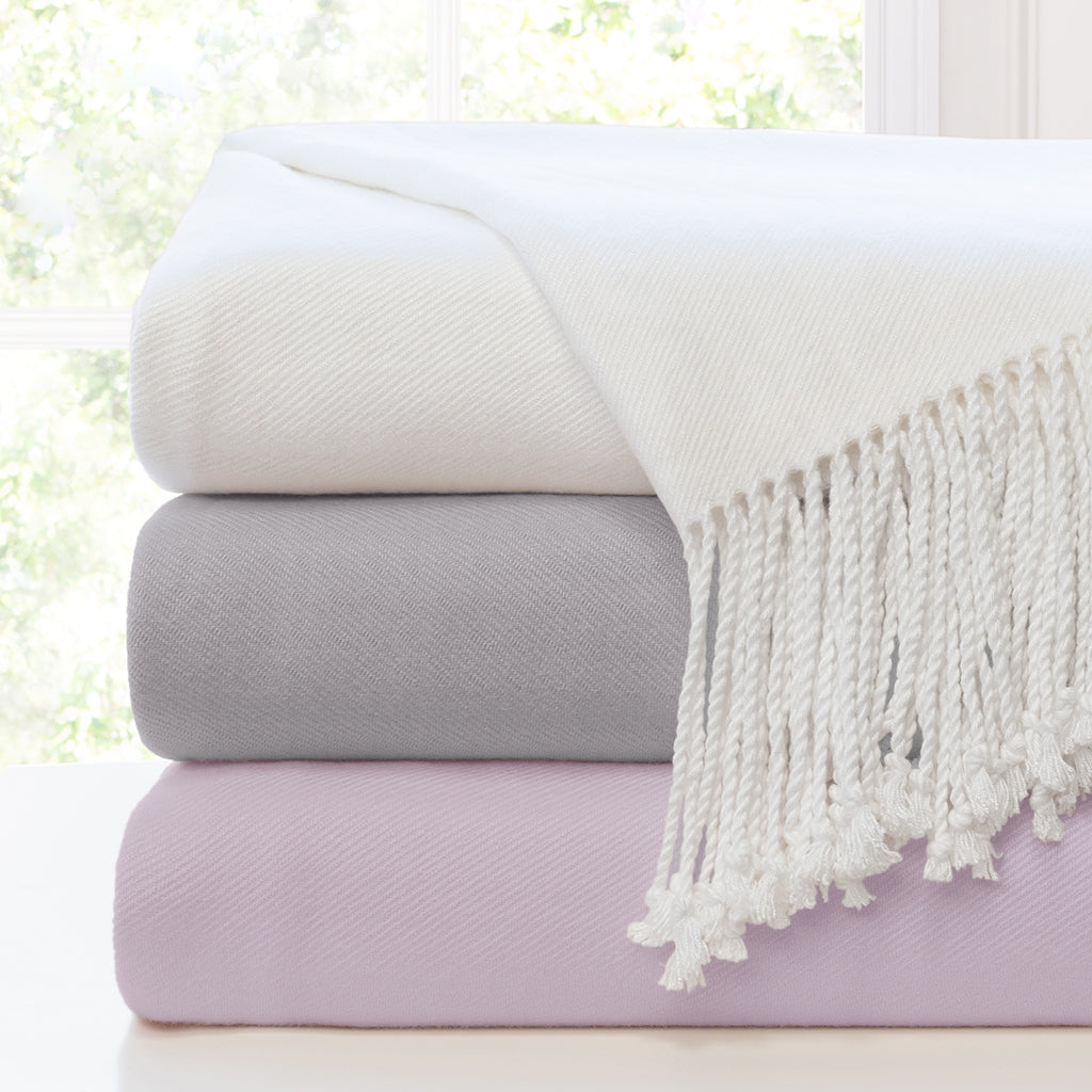 The Grey Fringed Throw Blanket