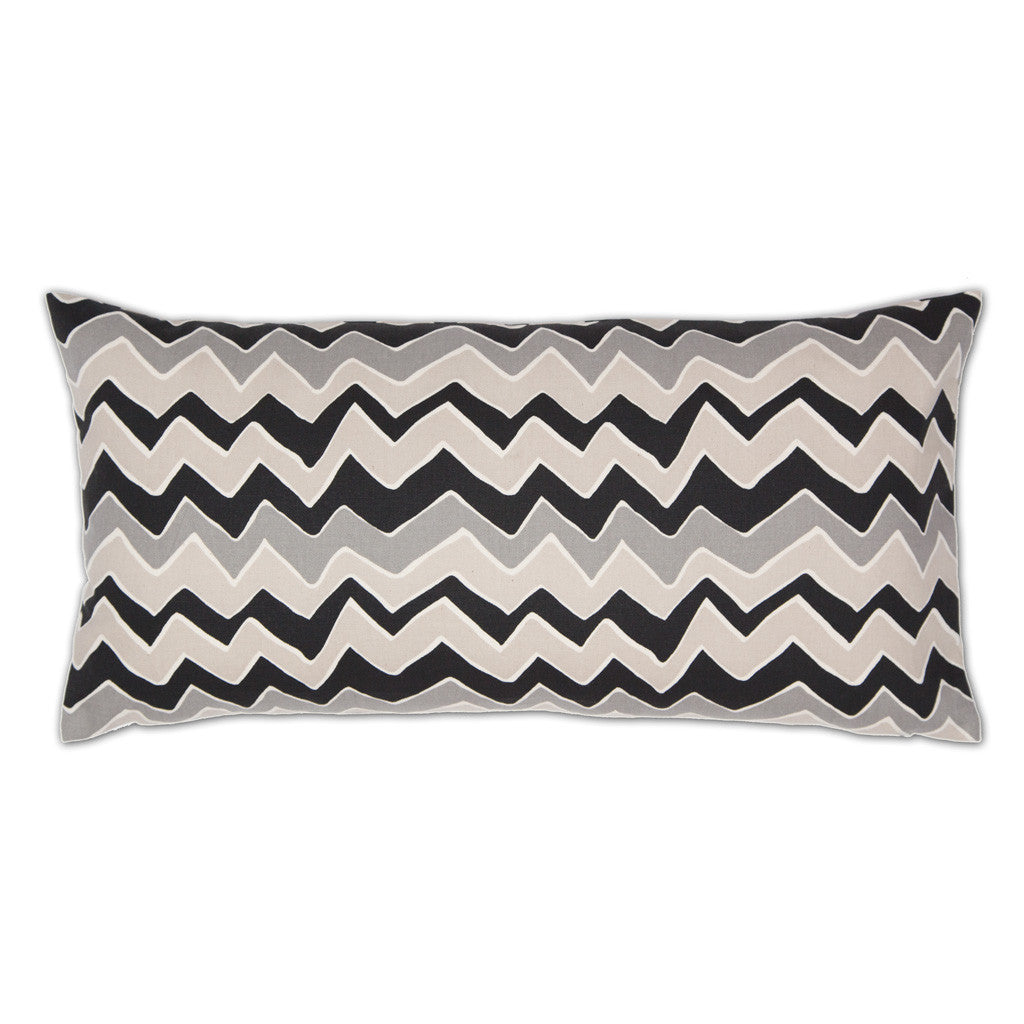 The Gray and White Chevrons Throw Pillow