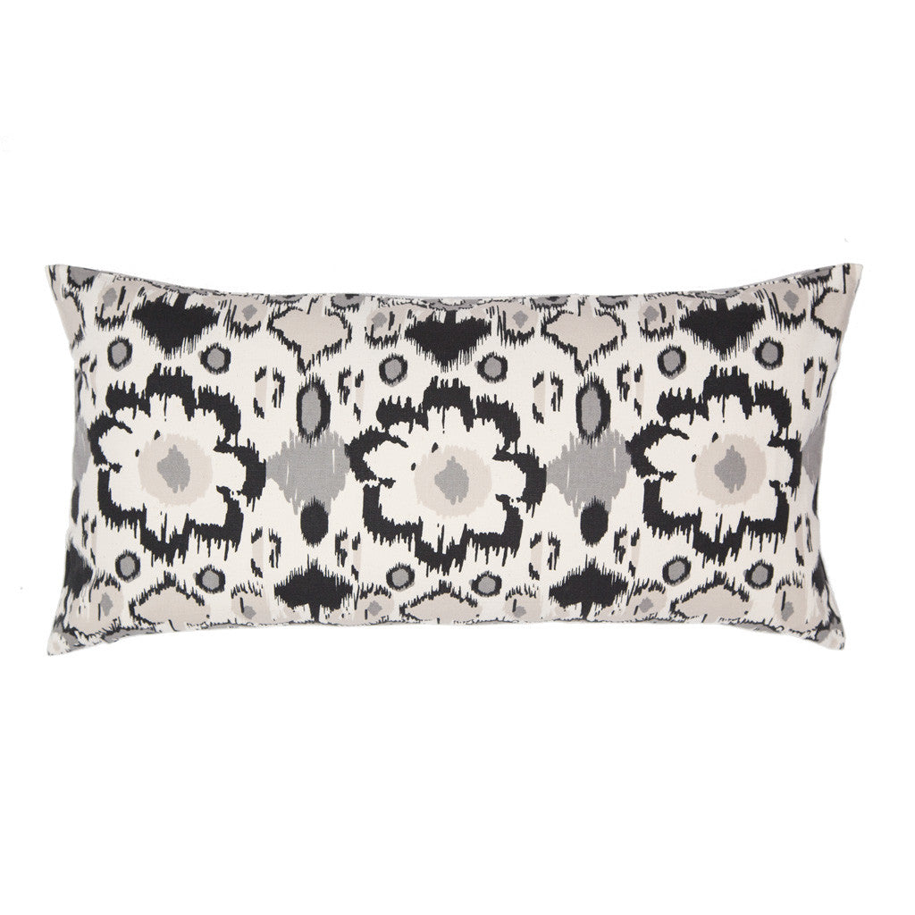 The Gray and White Flowers Throw Pillow