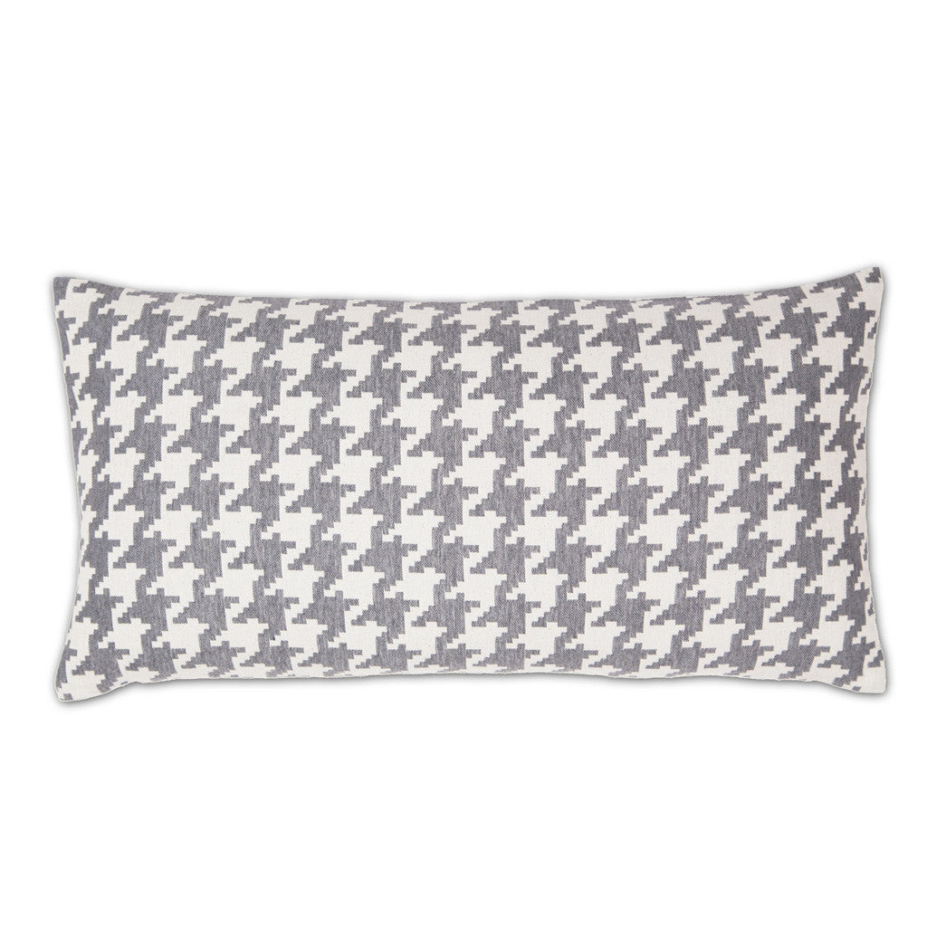 The Gray and White Houndstooth Throw Pillow