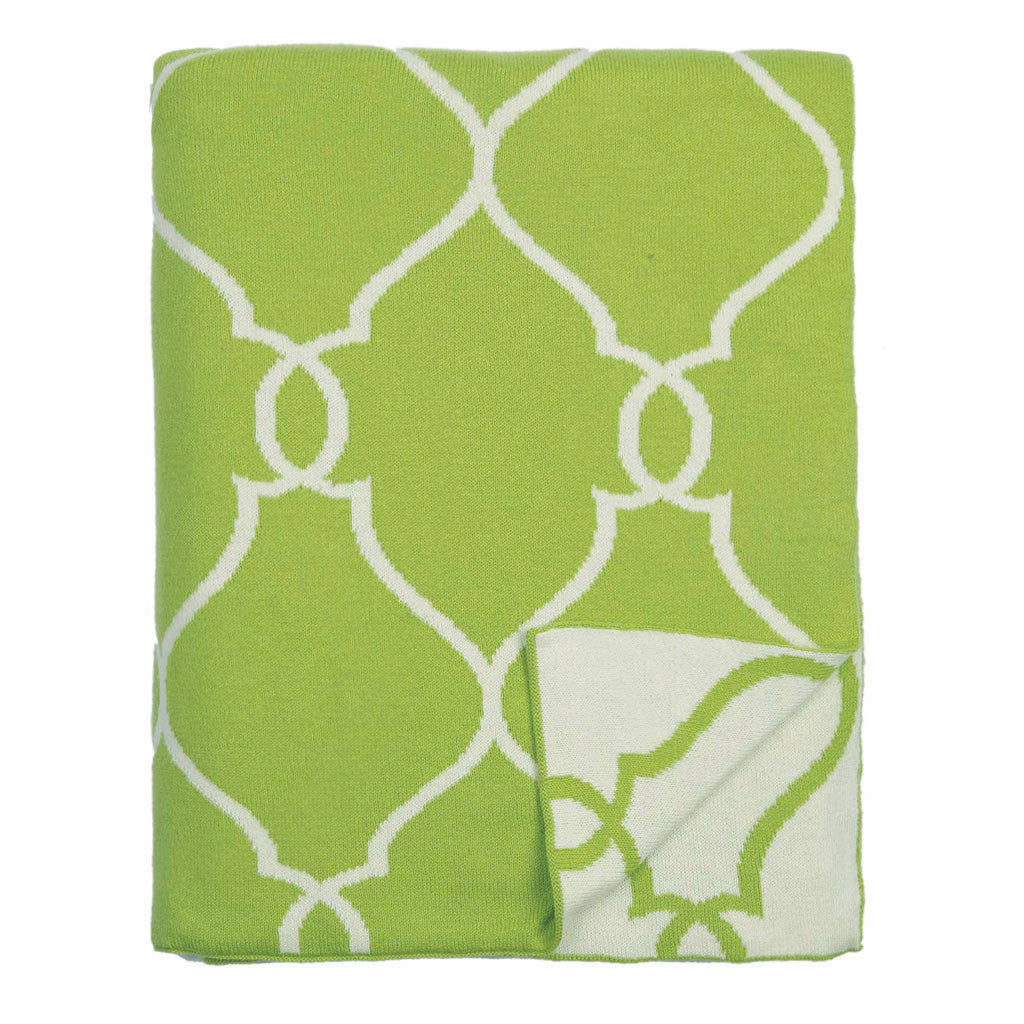 The Green Lattice Reversible Patterned Throw