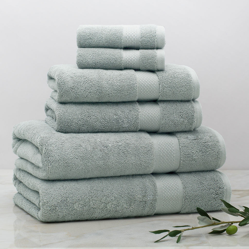 Pair Green Towels for Spring Ruffled Linen Towels Green Red and