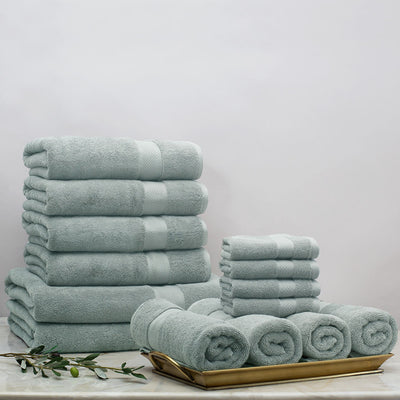 Tens Towels Green 4 Piece XL Extra Large Bath Towels Set 30 x 60