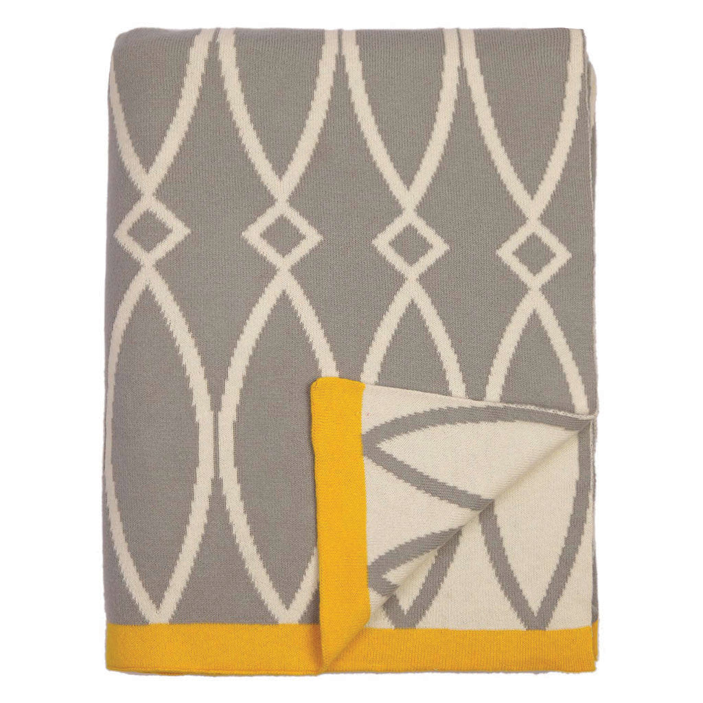 The Grey Geometric Reversible Patterned Throw