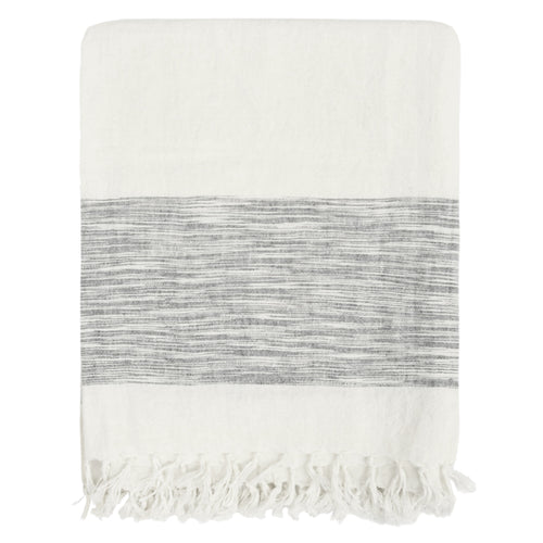 Grey Colorblock Linen Throw