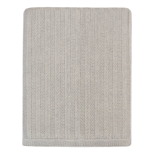 The Grey Ribbed Knit Throw