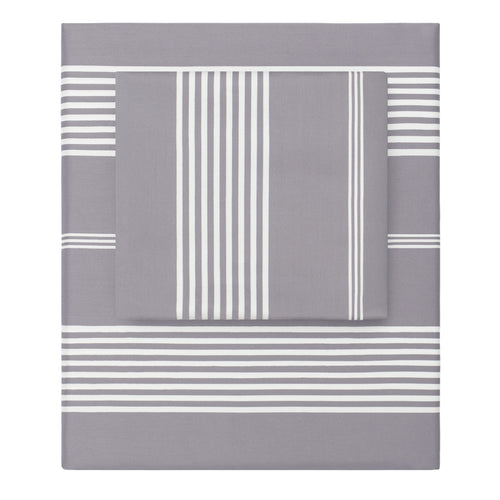 Grey Striped Seaport Pillowcase Pair