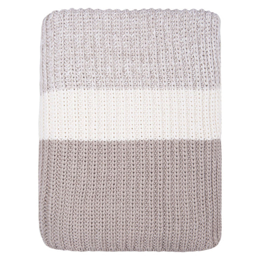 Grey White Stripe Throw