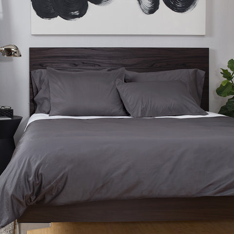 Charcoal Grey Pintuck Throw Pillow-12 x 24