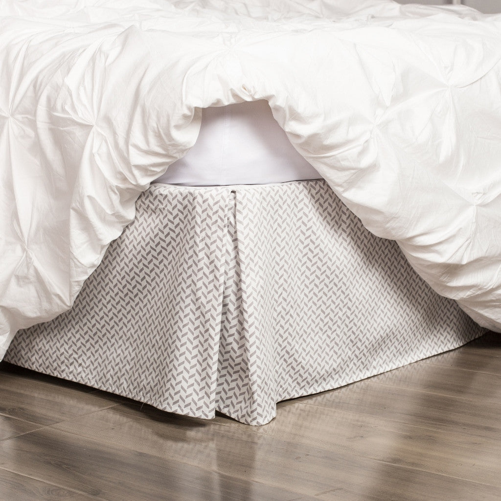 The Grey Herringbone Bed Skirt