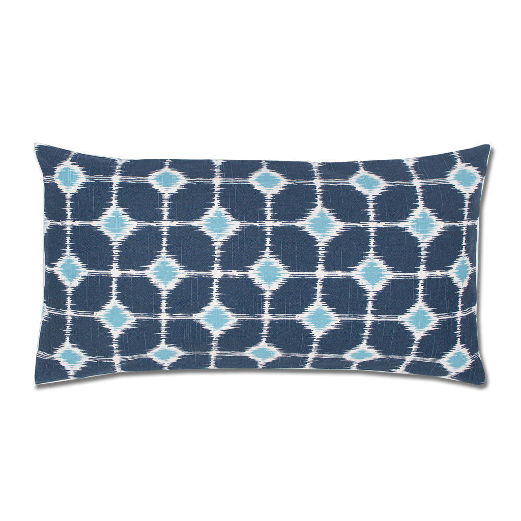 Blue and White Ikat Diamonds Throw Pillow – Crane & Canopy