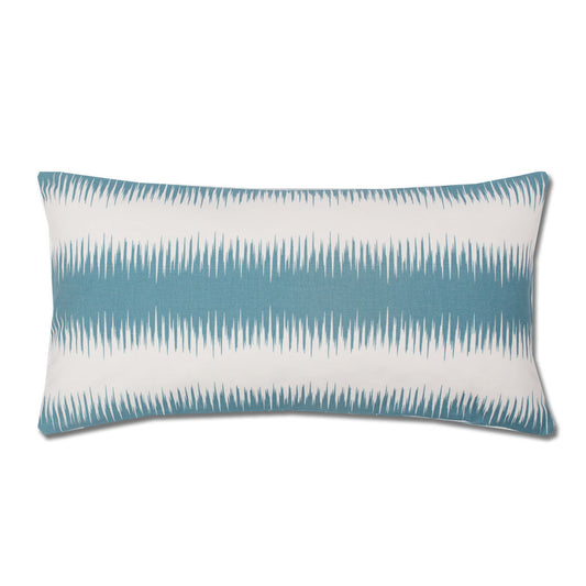 Teal and White Rhythm Throw Pillow