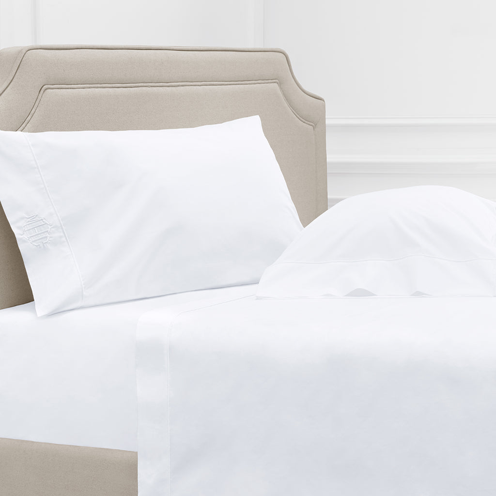 Bright White 400 Thread Count Percale Cotton Sheet Set (Fitted, Flat, & Pillow Cases)