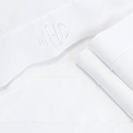 Bright White 400 Thread Count Percale Cotton Sheet Set (Fitted, Flat, & Pillow Cases)