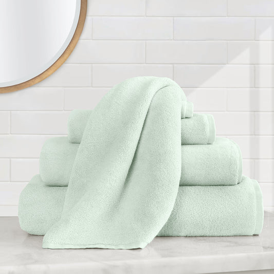 Plush Mint Green Towel Essentials Bundle (2 Wash + 2 Hand + 2 Bath Towels)