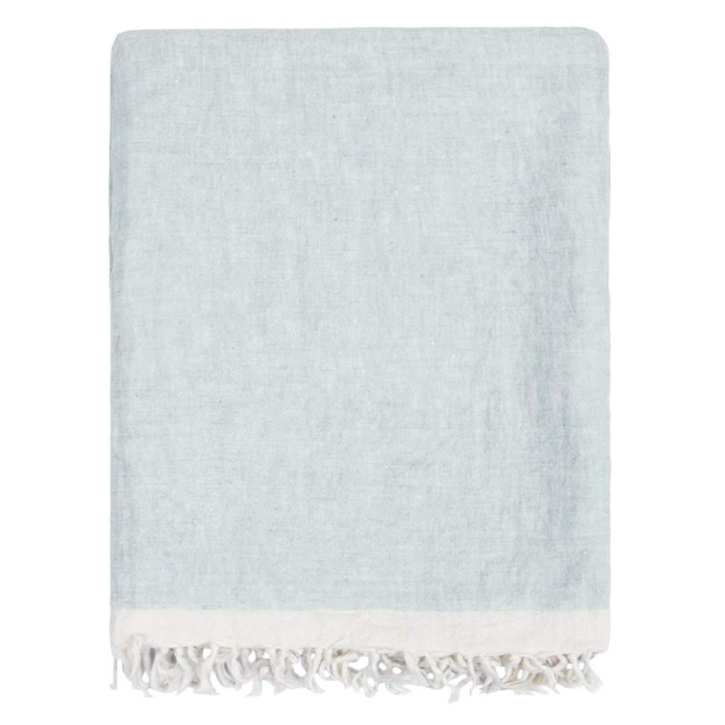 The Mist Solid Linen Throw