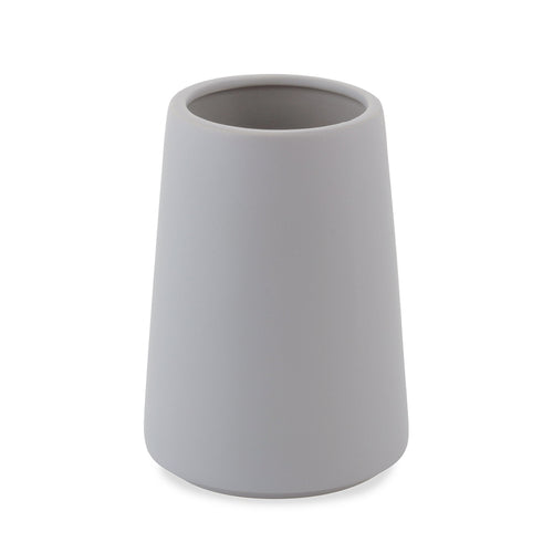 Modern Matte Light Grey Ceramic Bath Accessories, Toothbrush Holder