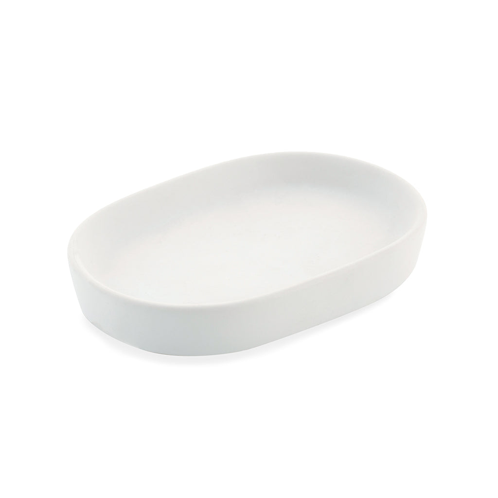 Modern Matte White Ceramic Bath Accessories, Soap Dish