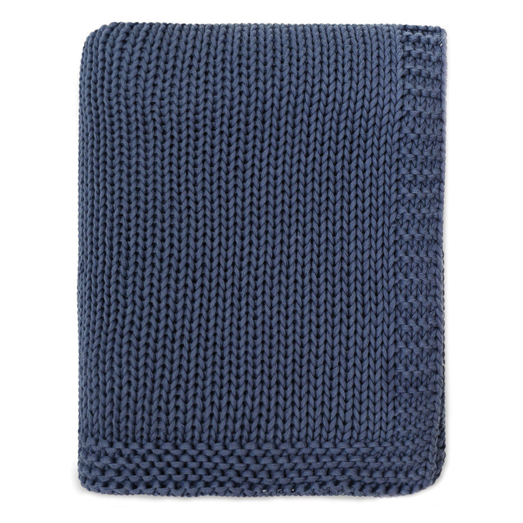 The Navy Border Knotted Throw