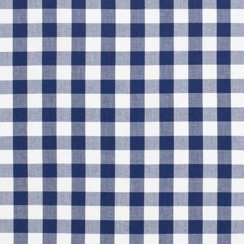 Navy Blue Small Gingham Flat Sheet