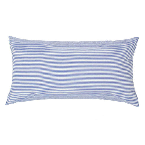 Navy Blue Seersucker Throw Pillow