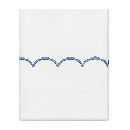 Capri Blue Wavelet Embroidered Pillowcase Pair