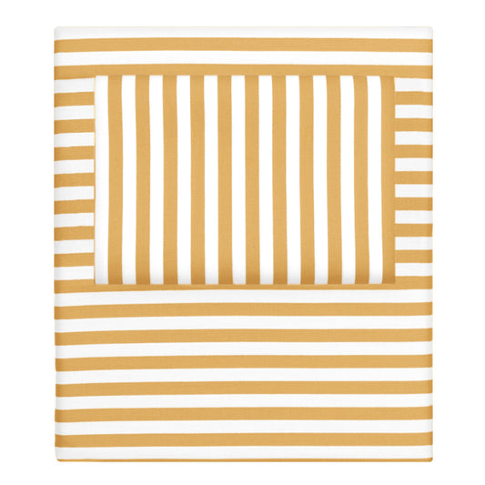 Ochre Striped Sheet Set (Fitted, Flat, & Pillow Cases)