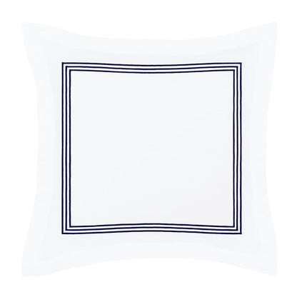 Octavia Navy Embroidered Percale Euro Sham