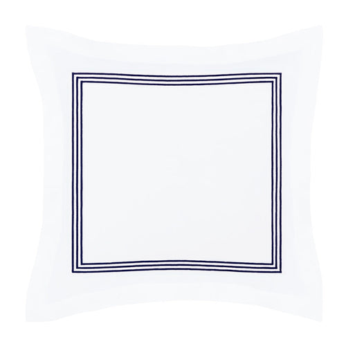 Octavia Navy Embroidered Percale Euro Sham