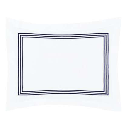 Octavia Navy Embroidered Percale Sham