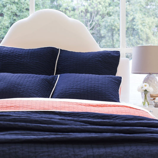 Reversible Pick-Stitch Navy Blue Quilt