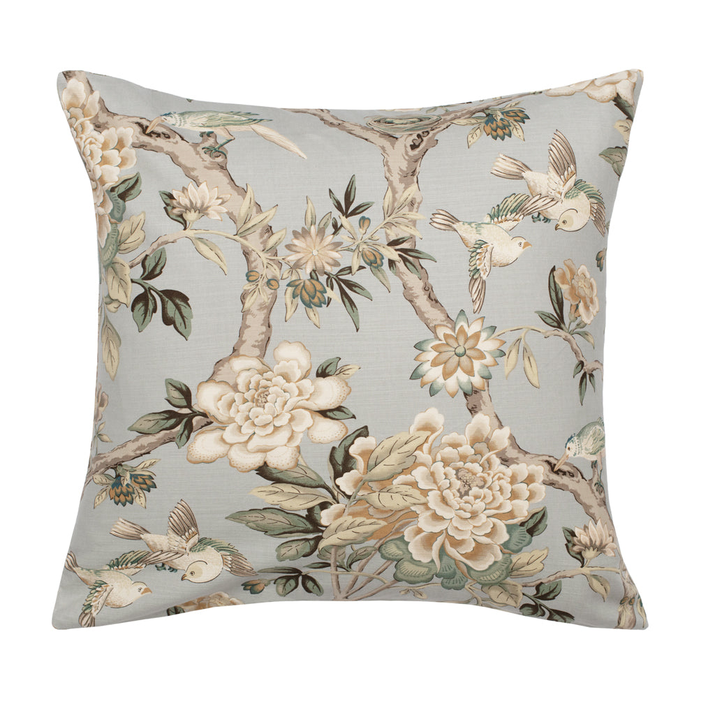 The Blue Garden Birds Square Throw Pillow – Crane & Canopy