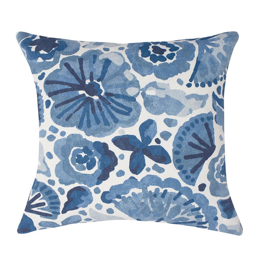 The Blue Watercolor Seascape Square Throw Pillow