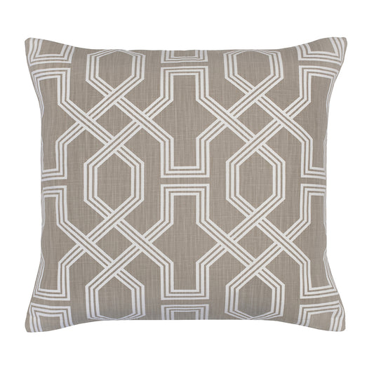 The Grey Fretwork Square Throw Pillow