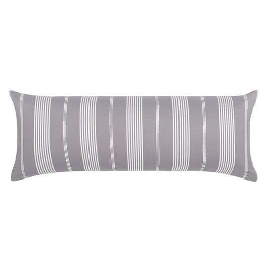 The Grey Striped Seaport Extra Long Lumbar Throw Pillow