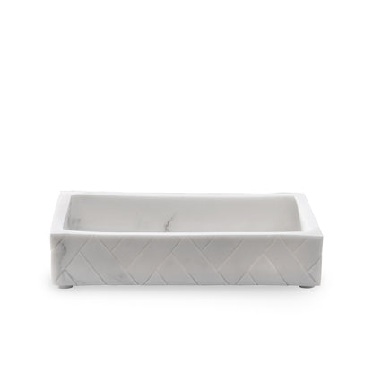 The Herringbone Grey Marble Bath Accessories - Soap Dish