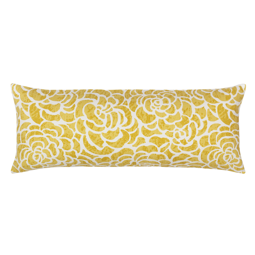 The Marigold Peony Extra Long Lumbar Throw Pillow