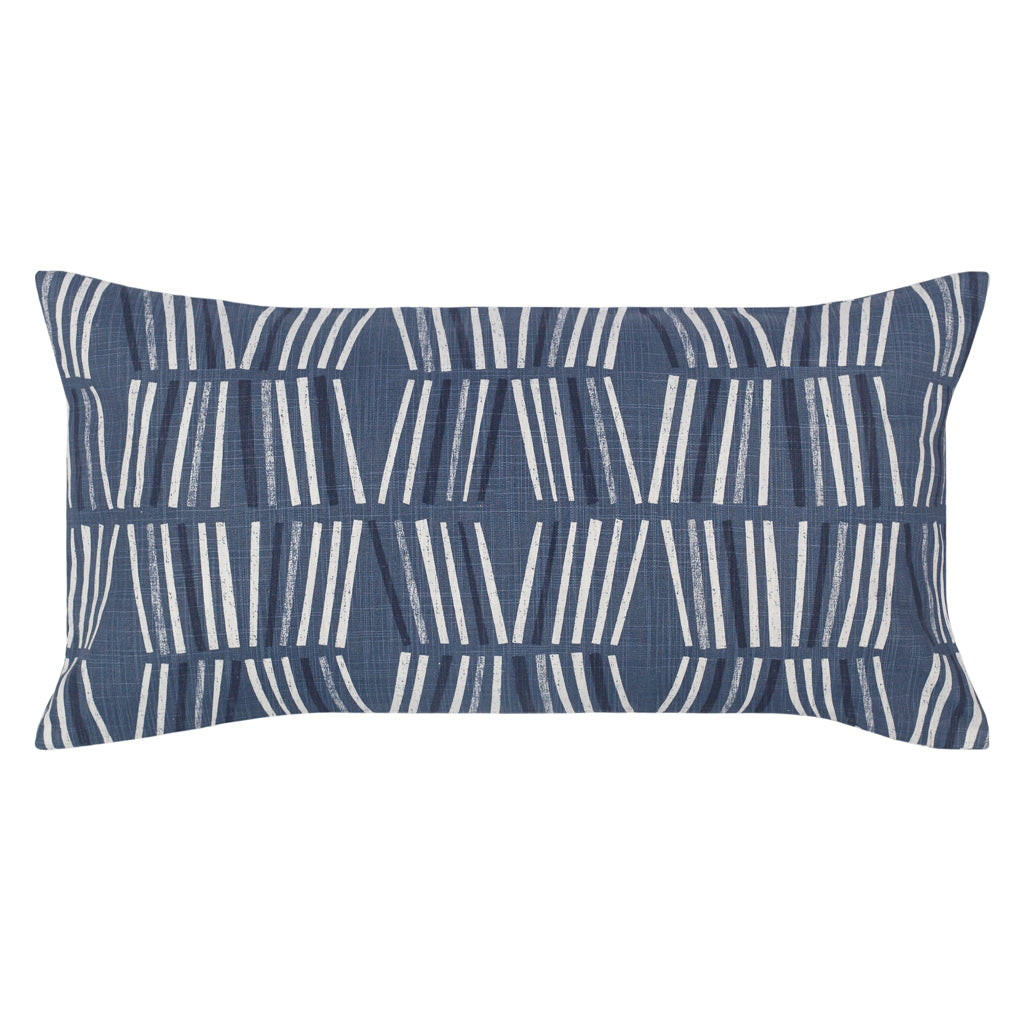 The Navy Abstract Lines Throw Pillow