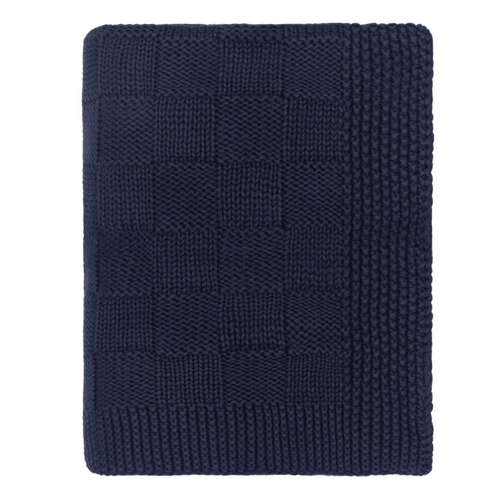 The Navy Checkered Box Throw