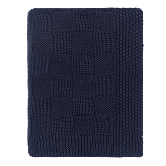 The Navy Checkered Box Throw