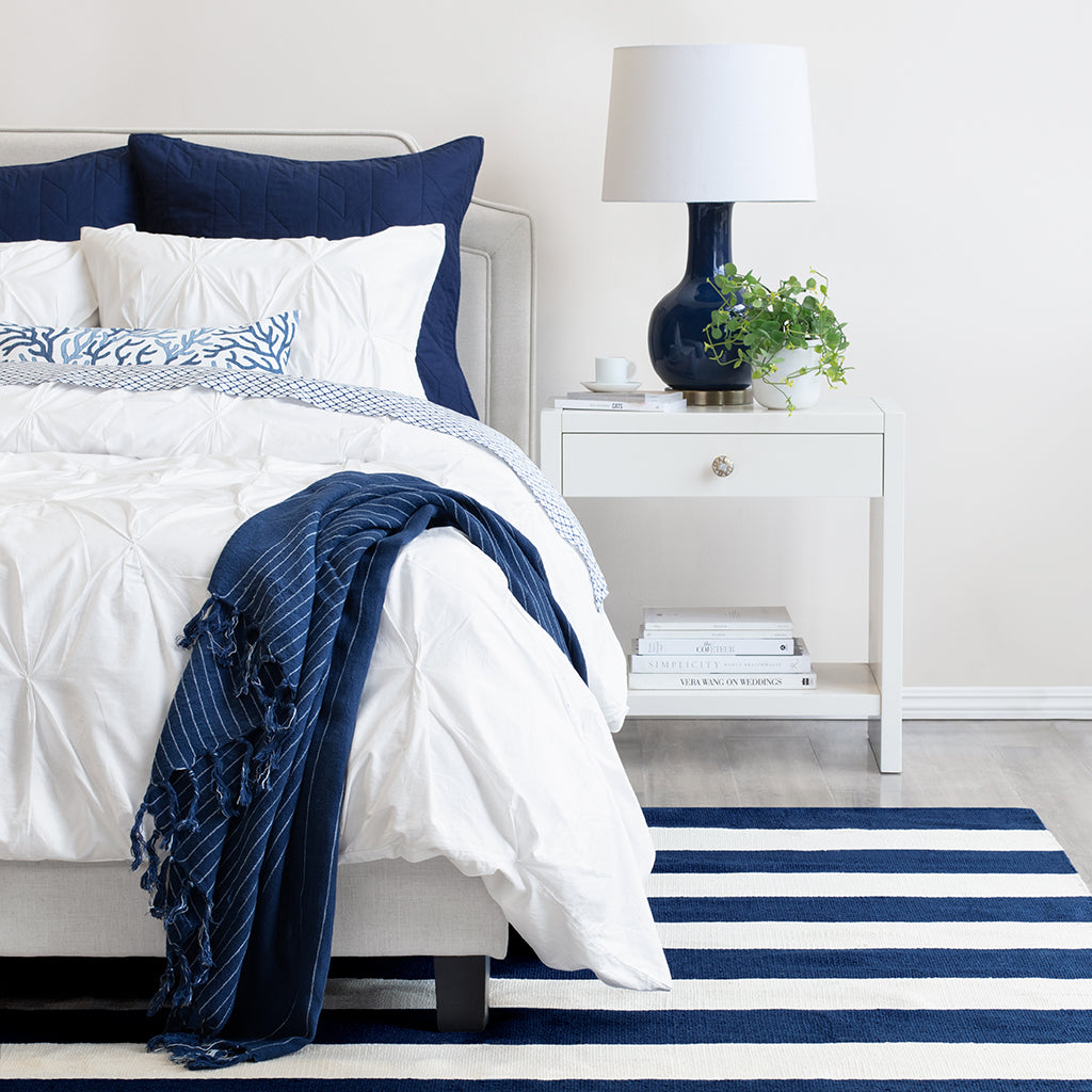 Navy blue lumbar pillow best sale