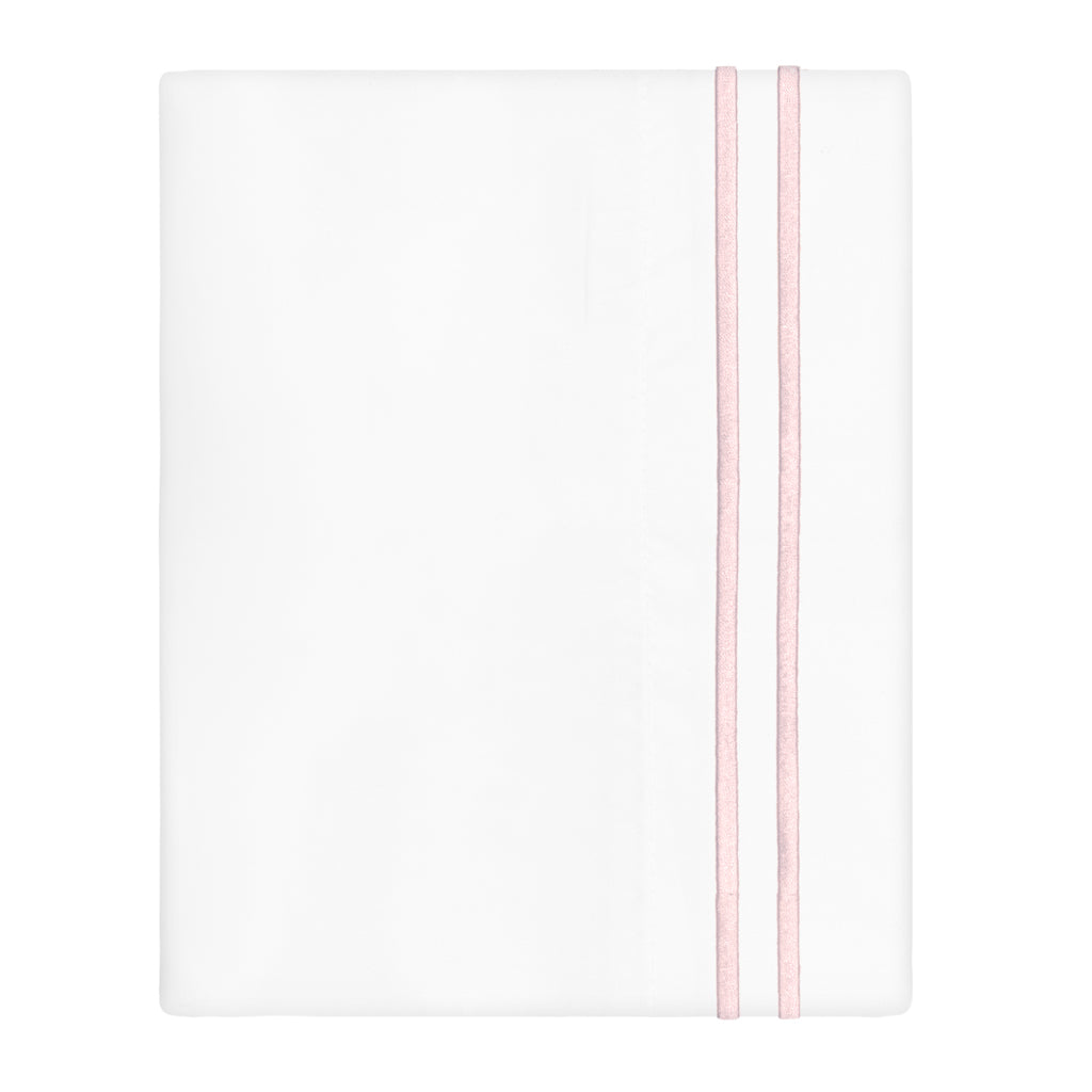 Pink Lines Embroidered Pillowcase Pair