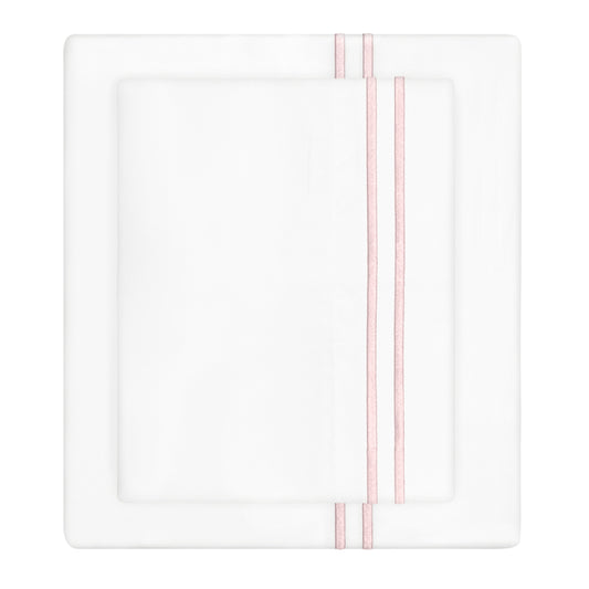 Pink Lines Embroidered Sheet Set (Fitted, Flat, & Pillow Cases)